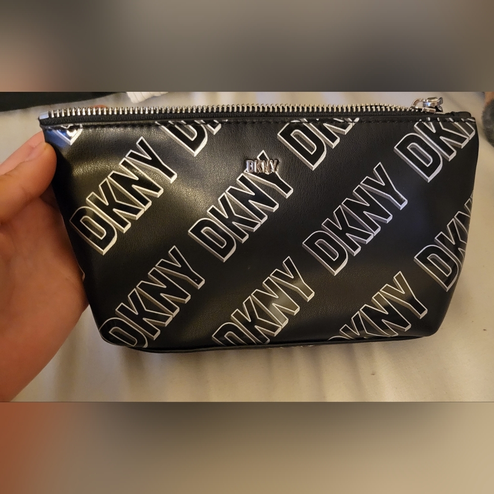 DKNY Black and Silver Toiletry Bag